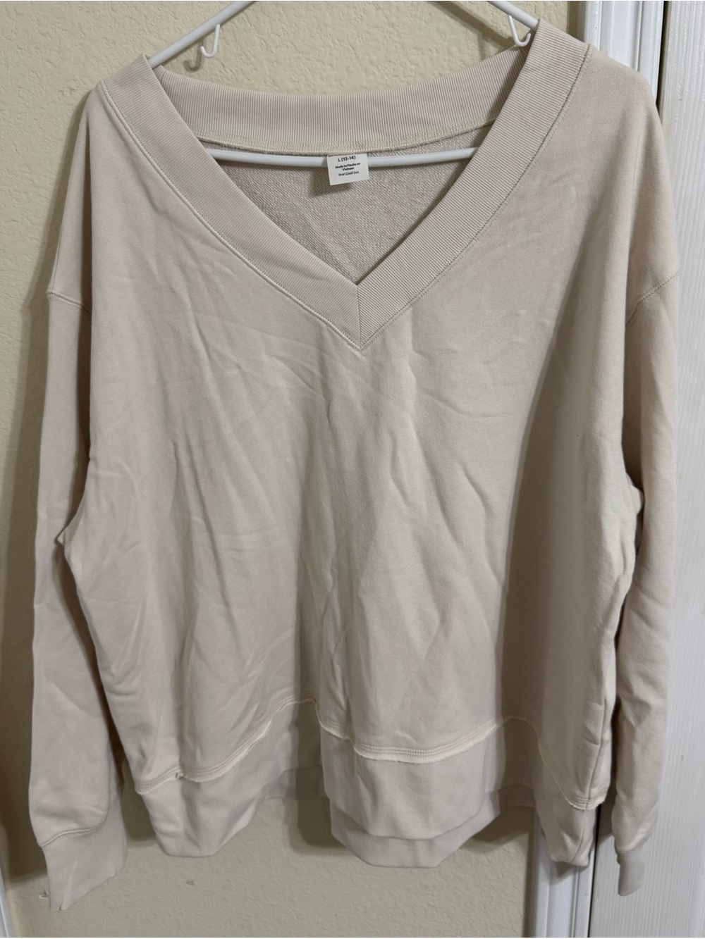 No Boundaries Cream V-Neck Sweater
